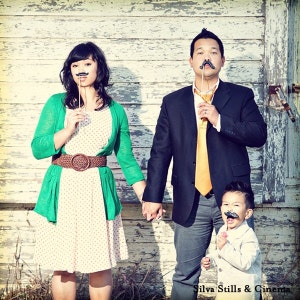 Mustaches on Sticks - Dapper Mix - Set of 5 photo booth props image 3