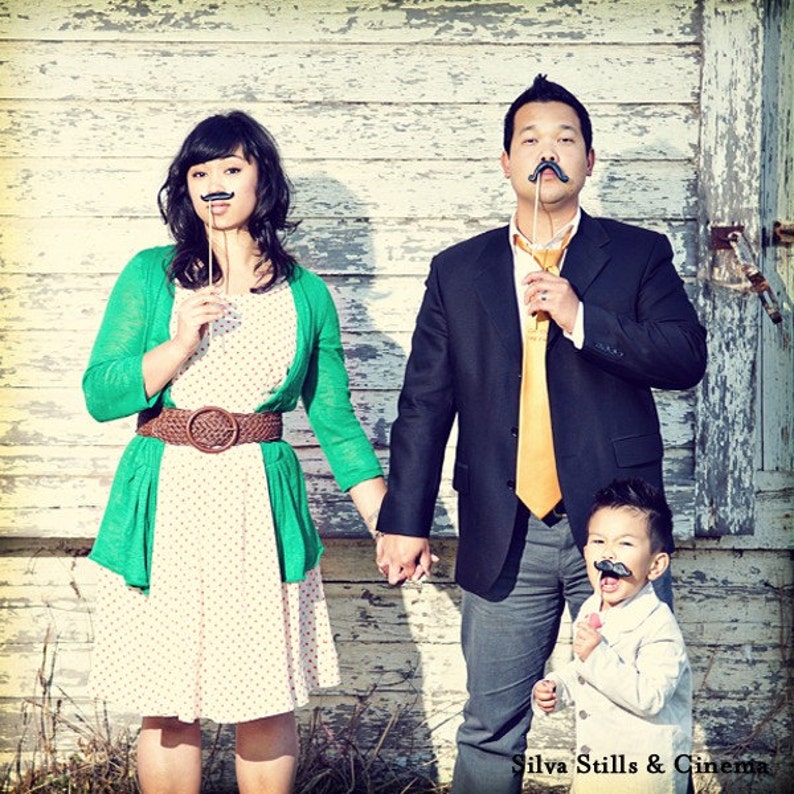 Mustaches on Sticks - Dapper Mix - Set of 5 photo booth props image 3