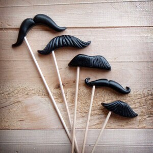 Plastic Mustache Props Quintessential Mix Set of 5 image 4