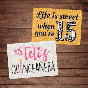 Quinceaňera Schild aus Kunststoff – Fotoautomat Schild – 15.Geburtstag