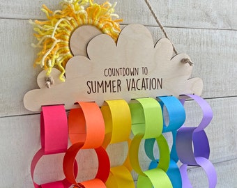 Countdown to Summer - Bright or Pastel Rainbow Paper Chain Yarn Craft for Kids & Adults