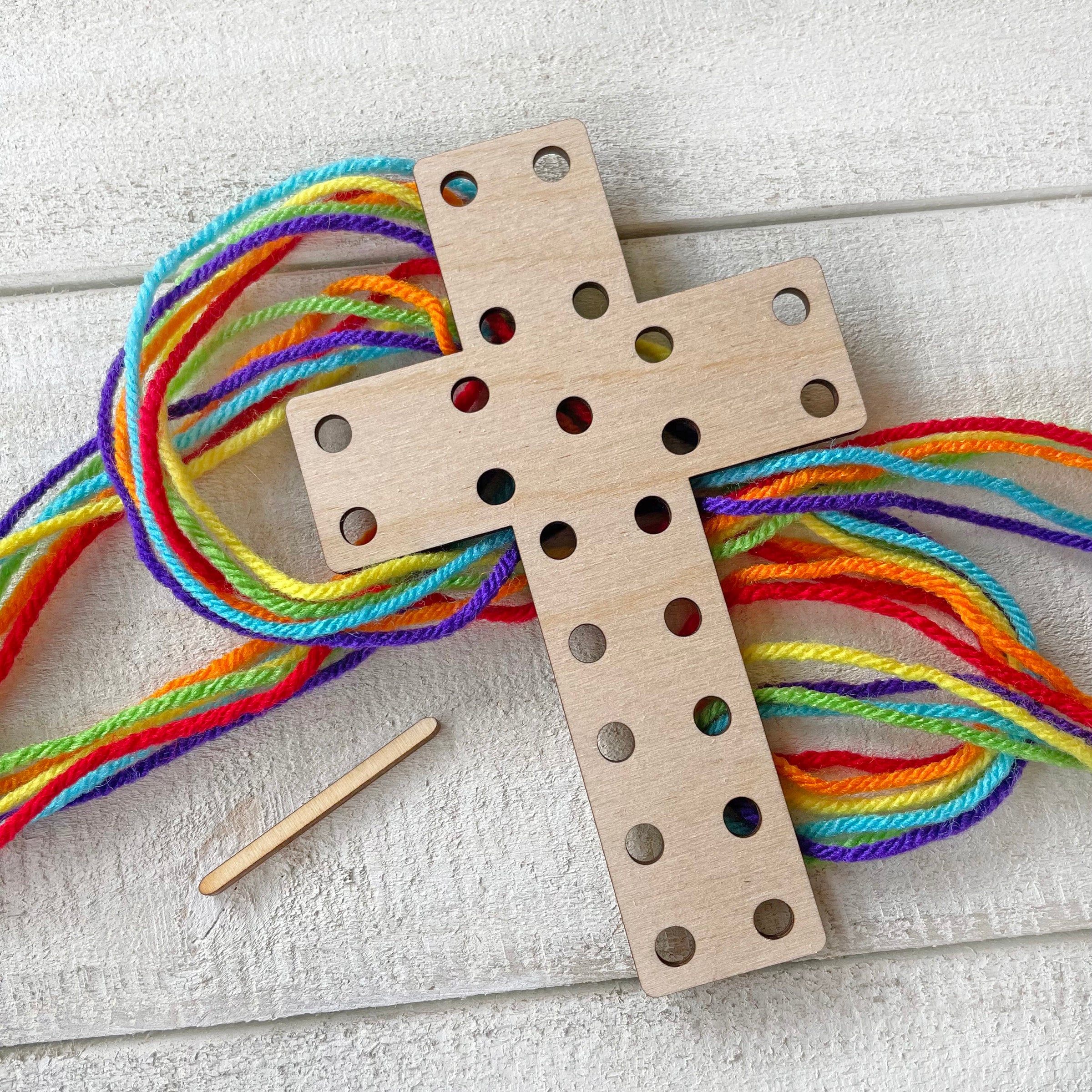 Easter Crosses Wood Project for Kids Complete Yarn Craft -  in