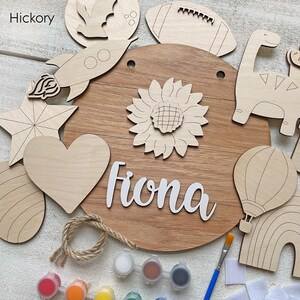 Personalized Name Sign with Swappable Icons Kids Room Decor Craft Kit image 9