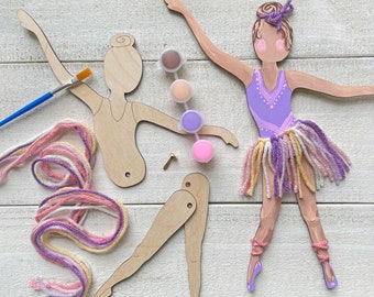 Ballerina Self-portrait Craft Kit - Paint and Yarn Included