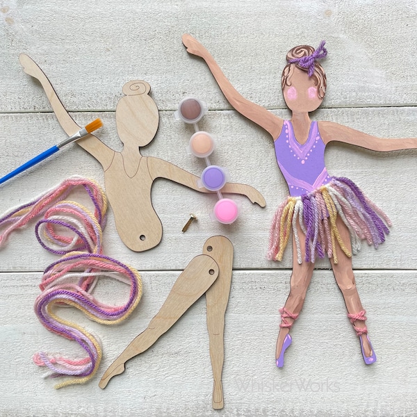 Ballerina Self-portrait Craft Kit - Paint and Yarn Included