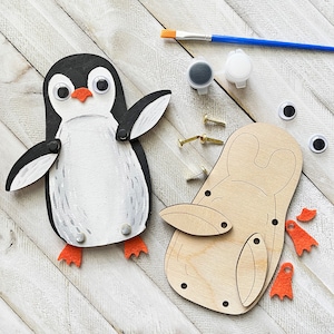 5 Dollar Crafts - Arctic Penguin Party Craft Kit - Paint and Materials Included