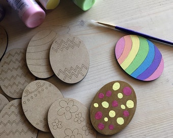 One Dozen Easter Eggs - Wood Project for Kids - Use Paint, Colored Pencils or Markers