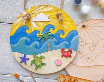 Ocean Shore Hanging Art - Summertime Paint Projects For Kids: Many Designs!