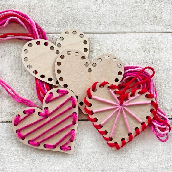 Beaded Valentines Heart Ornaments  Kindergarten valentine crafts