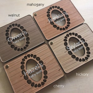 Personalized Wooden Baby Tooth Keepsake Box - Walnut, Cherry, Hickory, Mahogany - Handmade in America image 3