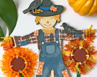 Scarecrow & Sunflowers Fall Craft - Paint and Brushes Included