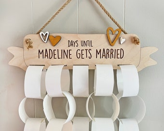 Wedding Countdown - Paper Chain Craft for a Bridal Shower / Bride to Be