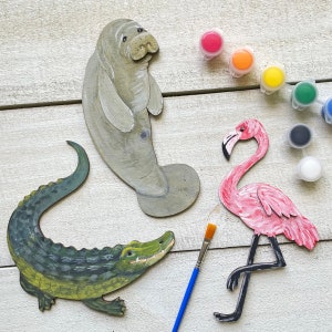 Florida Animals Collection - Flamingo, Manatee, Alligator