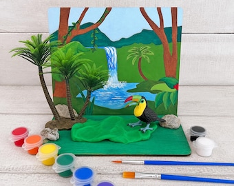 Biome Dioramas - Unfinished Habitat Crafts For Kids: Tundra, Rainforest, Desert, Ocean, Savanna, Grasslands