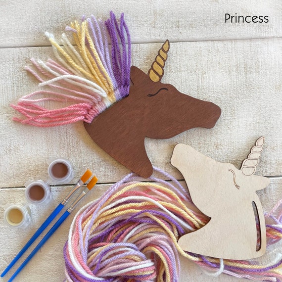 KIKVTER 12 Pezzi Unicorno Specchio in Legno Fai da Te, con matite acquerellabili, Legno Mini Specchio a Mano con maniglia, per la pittura fai da te dei bambini e per le feste