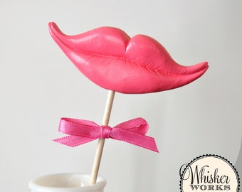 Smile Prop on a stick - The Coquette - Choose RED or PINK