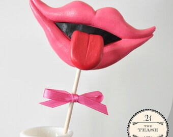 Plastic Photo Booth Prop - The Tease - Choose RED or PINK