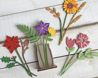Seasonal Mason Jar Flower Vases - Painting Craft Project