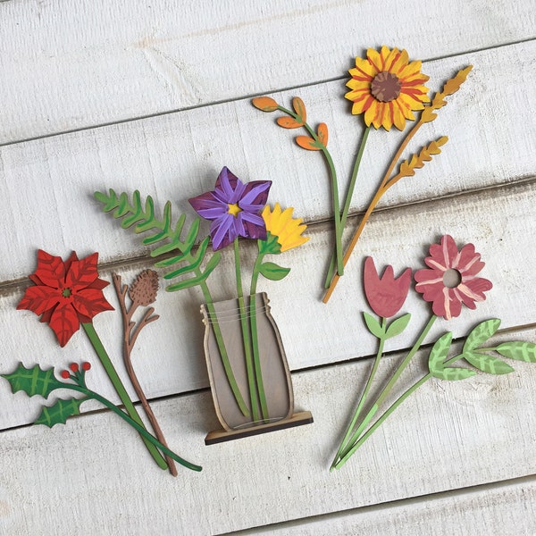 Seasonal Mason Jar Flower Vases - Painting Craft Project