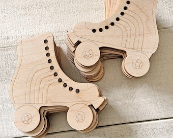 Craft Blanks - Roller Skates - Wood Pieces Only - DIY Bulk Craft Supply