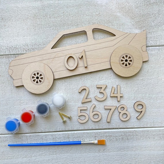 Paint Your Own Small Wood Race Car Painting Kit