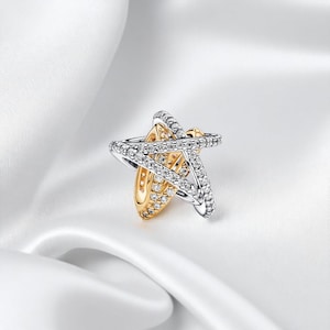 Sparkling Star Charm, Celestial Jewellery, 14k Gold Silver Pave Charm, Fits On Pandora Bracelet, Pave Charm, Xmas Charm, Gift For Her