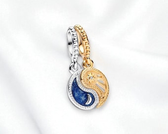 Sterling Silver Sun & Moon Medallion Charm, Pandora Compatible - Etsy