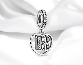 925 Sterling Silber „18“ Charm Kugel Für Charm-Armbänder – Inkl. Schmucksäckchen