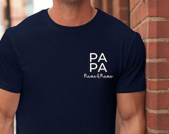 Shirt personalisiert Papa Geschenk für Papas Vatertagsgeschenk Personalisiertes Tshirt Geschenk Papa Tshirt Kindernamen Geburtstag Papa