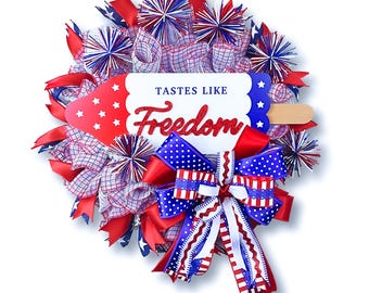 Patriotic Popsicle Wreath: Americana 4th of July Door Decor