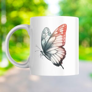 Butterfly White glossy mug
