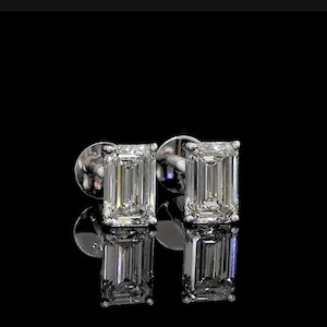 Pear Cut Lab Grown Diamond Studs, Solid 14K White Gold, Solitaire Diamond Earrings, IGI Certified Diamonds, Anniversary Gift For Her