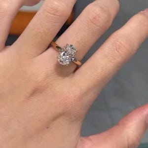 Oval Solitaire Engagement Ring, 14K Solid White Gold Ring, IGI Certified Lab Grown Diamond, Promise Ring for Women, Anniversary Gift For Her