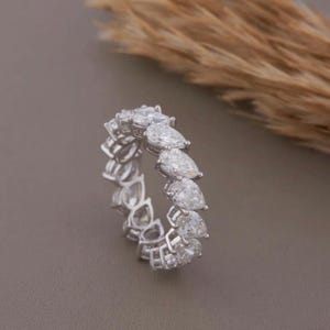 3.50 CT Pear Cut Lab Grown Diamond Eternity Band, Wedding Band For Her, Lab Diamond Wedding Band, Anniversary Gift Ring, Stackable Band,