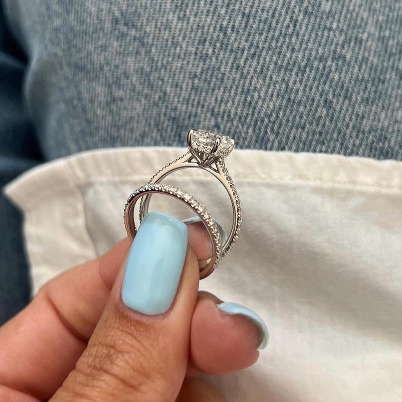 3.50カラット ラディアントカット ラボグロウン ダイヤモンド 結婚指輪 