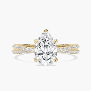 2.50 CT Pear Cut Lab Grown Diamond Ring Engagement Ring, Anniversary Gift For Her, IGI Certified Diamond, Lab Grown Diamond Wedding Ring