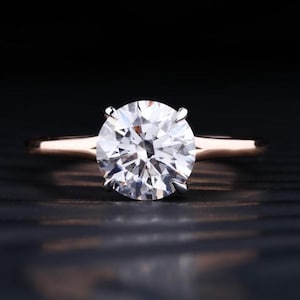 2.0 CT round Cut Lab Grown Diamond Engagement Ring, Solitaire Diamond wedding Ring For Her, IGI Certified Lab Diamond, Anniversary Gift