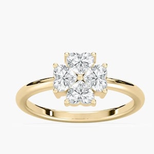 0.80 CTW Heart Cut Lab Grown Diamond Engagement Ring, Solid 14K Yellow Gold Diamond Ring, Anniversary Gift For Her, Birthday Gift For Her