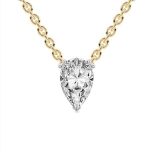 Pear Lab Grown Diamond necklace for Women, IGI Certified Diamonds, 2.50 CT Diamond necklace For Her, Anniversary Gift For Her, Birthday Gift