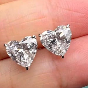 2.50 TCW Herz geschnitten Labor gewachsen Diamant Hochzeitsohrring, Verlobung Ohrstecker, massiver 14k Weißgold Ohrstecker, Party Tragen Ohrring