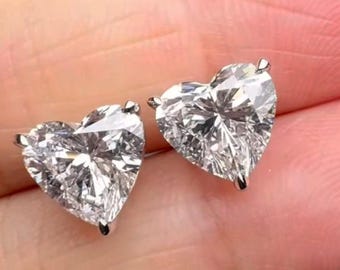 2.50 TCW Heart Cut Lab Grown Diamond Wedding Earring, Engagement Stud Earring, Solid 14k White Gold Studs Earring, Party Wear Earring