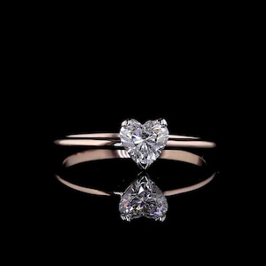 1.25 CT Heart Cut Lab Grown Diamond Engagement Ring, Solid 14K Yellow Gold Ring For Her, Solitaire Diamond Ring, IGI Certified Diamonds