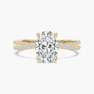 2.50CT Oval Cut Lab Grown Diamond Wedding Ring, IGI Certified Diamond Ring, Solid 14K Yellow Gold Engagement Ring For Women, Gift For Her