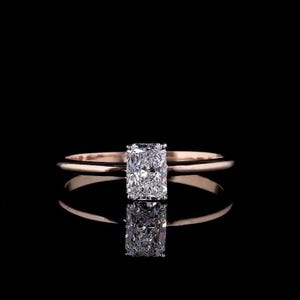 3.50 CTW Radiant Cut Lab grown Diamond Engagement Ring, 14K Solid Rose Gold Anniversary Gift For Her, Solitaire Diamond Ring, Birthday Gift