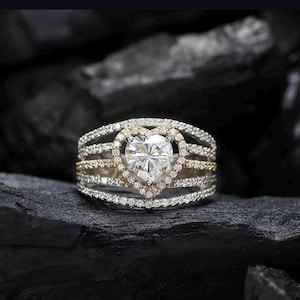 0.50 CT Heart Cut Lab Grown Diamond Engagement Ring, Solid 14K Yellow Gold Ring For Her, Solitaire Diamond Ring, IGI Certified Diamonds