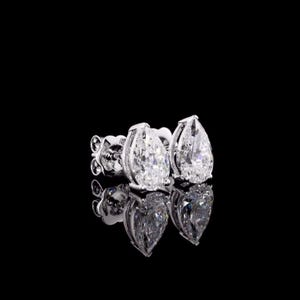 Birne Diamant Ohrstecker, 9 * 6 MM Birne Schnitt Lab gewachsene Diamant Ohrringe, Hochzeitsgeschenk Ohrringe für Frauen, Geburtstagsgeschenk für sie, tägliche Kleidung
