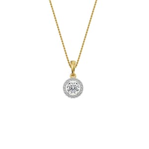 1.23 TCW Round Cut Lab Grown Diamond necklace, Diamond Wedding necklace, Diamond Halo necklace, Charm necklace, Anniversary/Birthday Gifts