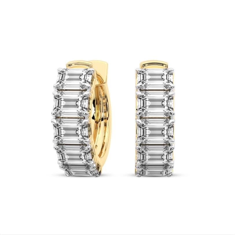 Diamond Hoop Earrings for Girls, 1.50TCW Round Brilliant Cut Diamond Earrings for Her, Lab Grown Diamond Earrings for Gifting, Birthday Gift