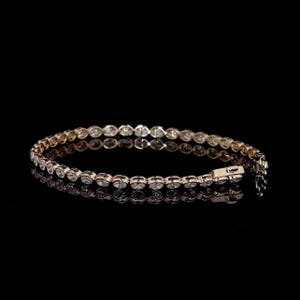 0.15 CT  Oval Cut Diamond Tennis bracelet, Anniversary Gift For, Diamond Tennis Bracelet, 14K Solid White Gold Bracelet, Wedding Gift