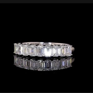 2.61 CTW Emerald Cut Lab Grown Diamond Eternity Band, Wedding Band,Lab Diamond Wedding Band, Anniversary Gift Ring, Emerald Cut Diamond Band